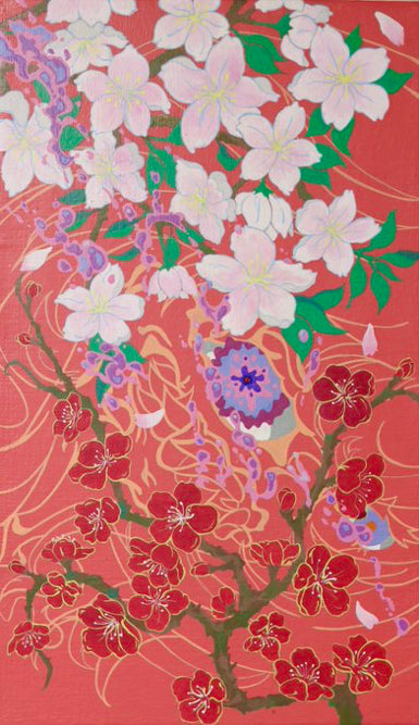 chan《鬼に草花図_春》《Japanese Demon and Flowers_Spring》